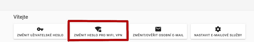 2. Klikněte na "ZMĚNA FREERADIUS HESLA".