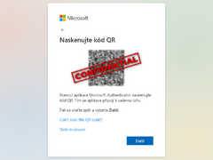 6. Naskenujte do Vaší aplikace Microsoft Authenticator zobrazený QR kód. Po naskenování klikněte na tlačítko "Další".