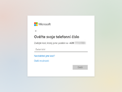 7. Zkontrolujte zadané telefonní číslo včetně předvolby a pak opište šestimístný kód, který Vám dorazí v SMS na Vaše telefonní číslo.