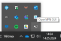1. Na liště najděte ikonu programu OpenVPN GUI a otevřete ho.